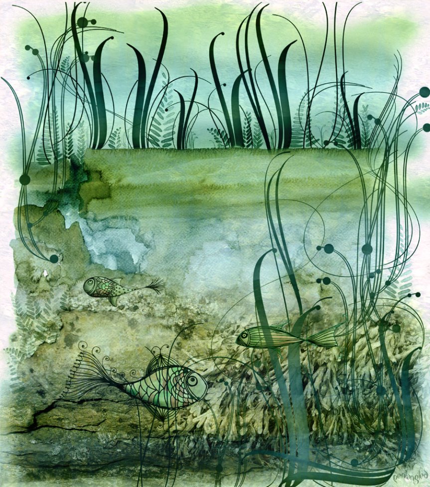 "Digital Pond Life", doodles in photoshoppery